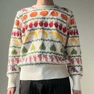 80s fruit sweater! vintage grandma sweater🌟